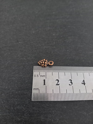 10 or 50 Little Pine Cone Charms Antique Copper Tone Alloy 13x7mm