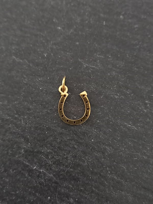 1 or 5 Lucky Horse Shoe Charms Gold Stainless Steel 13x10mm