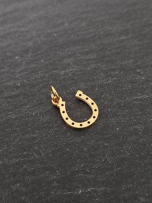 1 or 5 Lucky Horse Shoe Charms Gold Stainless Steel 13x10mm