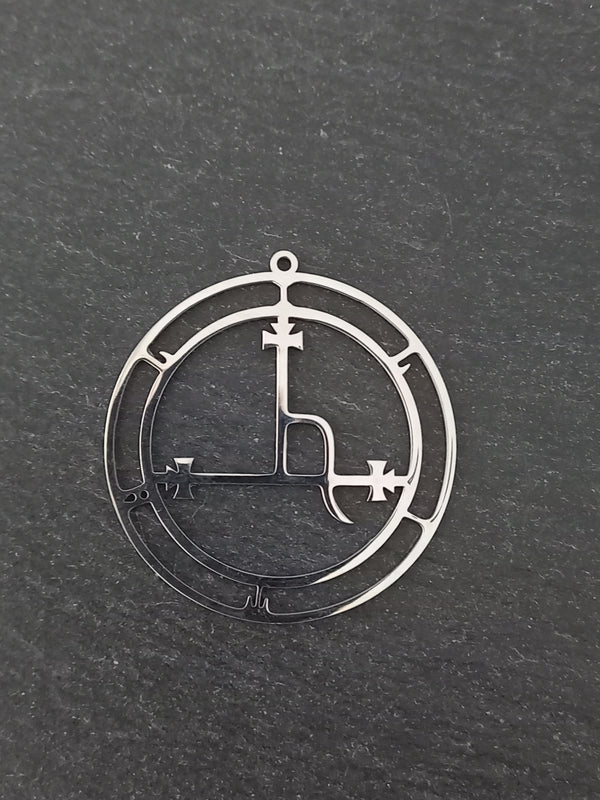 Large Stainless Steel Sigil of Lilith Pendant 47x44mm