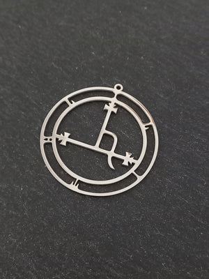 Large Stainless Steel Sigil of Lilith Pendant 47x44mm