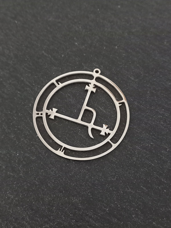 Large Stainless Steel Sigil of Lilith Pendant 47x44mm