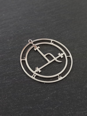 Large Stainless Steel Sigil of Lilith Pendant 47x44mm