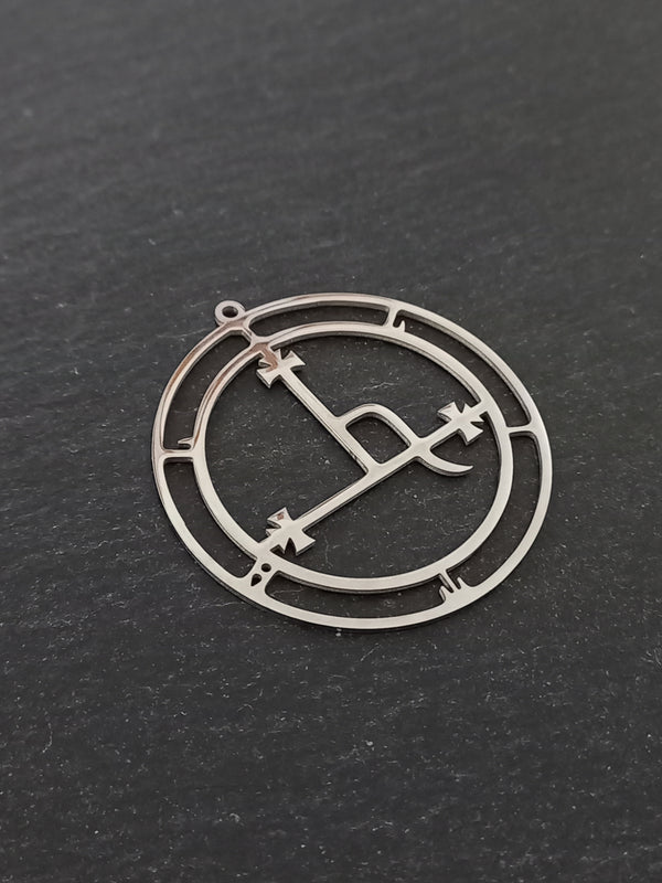 Large Stainless Steel Sigil of Lilith Pendant 47x44mm