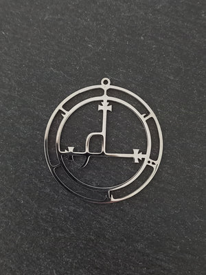 Large Stainless Steel Sigil of Lilith Pendant 47x44mm
