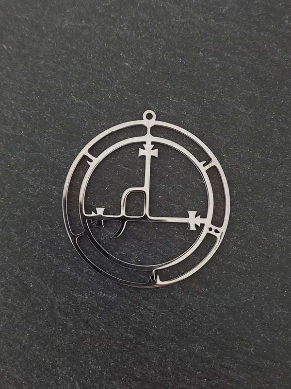 Large Stainless Steel Sigil of Lilith Pendant 47x44mm