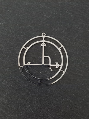 Large Stainless Steel Sigil of Lilith Pendant 47x44mm