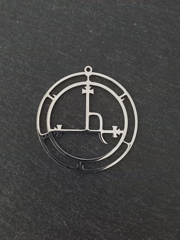 Large Stainless Steel Sigil of Lilith Pendant 47x44mm