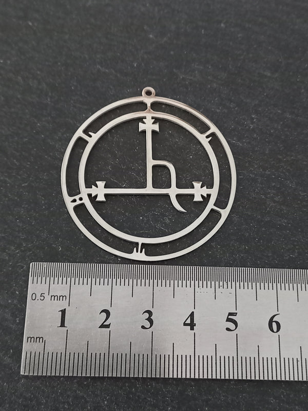 Large Stainless Steel Sigil of Lilith Pendant 47x44mm