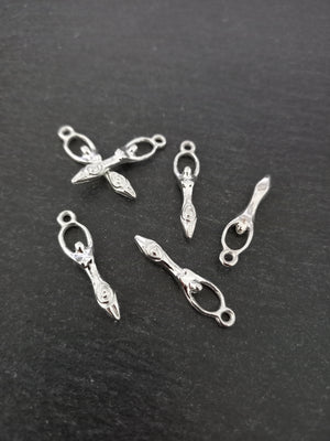 10 or 50 Spiral Goddess Charms Silver Tone Alloy 28x7mm Nickel FREE