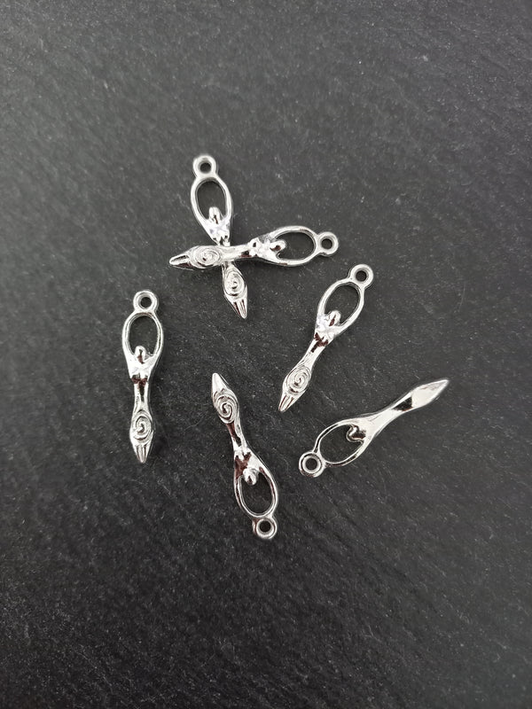 10 or 50 Spiral Goddess Charms Silver Tone Alloy 28x7mm Nickel FREE