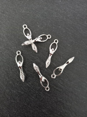 10 or 50 Spiral Goddess Charms Silver Tone Alloy 28x7mm Nickel FREE