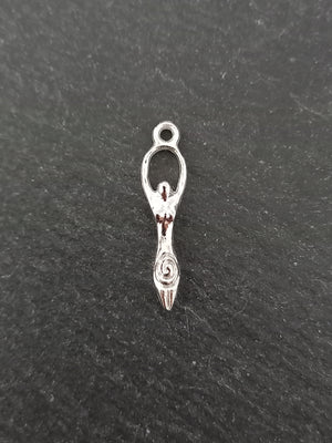 10 or 50 Spiral Goddess Charms Silver Tone Alloy 28x7mm Nickel FREE