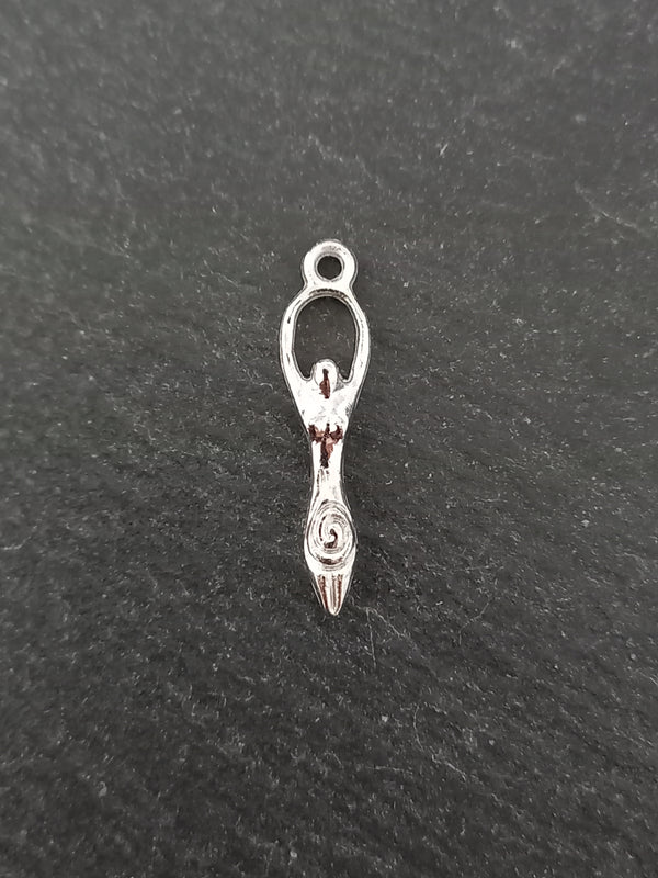 10 or 50 Spiral Goddess Charms Silver Tone Alloy 28x7mm Nickel FREE