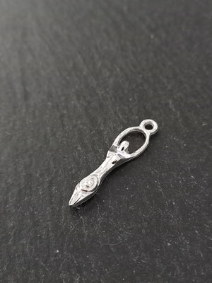 10 or 50 Spiral Goddess Charms Silver Tone Alloy 28x7mm Nickel FREE