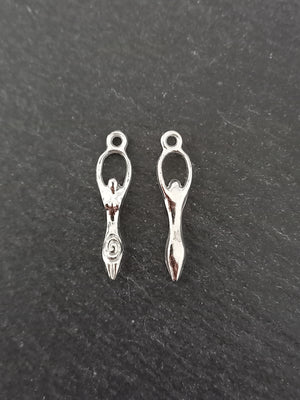 10 or 50 Spiral Goddess Charms Silver Tone Alloy 28x7mm Nickel FREE