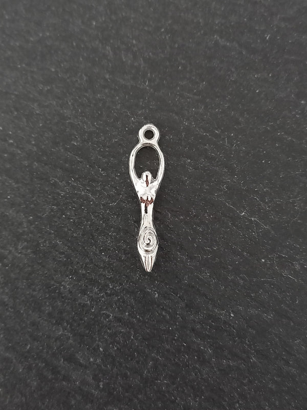 10 or 50 Spiral Goddess Charms Silver Tone Alloy 28x7mm Nickel FREE