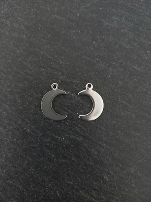 20 or 100 Stainless Steel Crescent Moon Charms 16x11mm