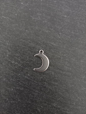 20 or 100 Stainless Steel Crescent Moon Charms 16x11mm
