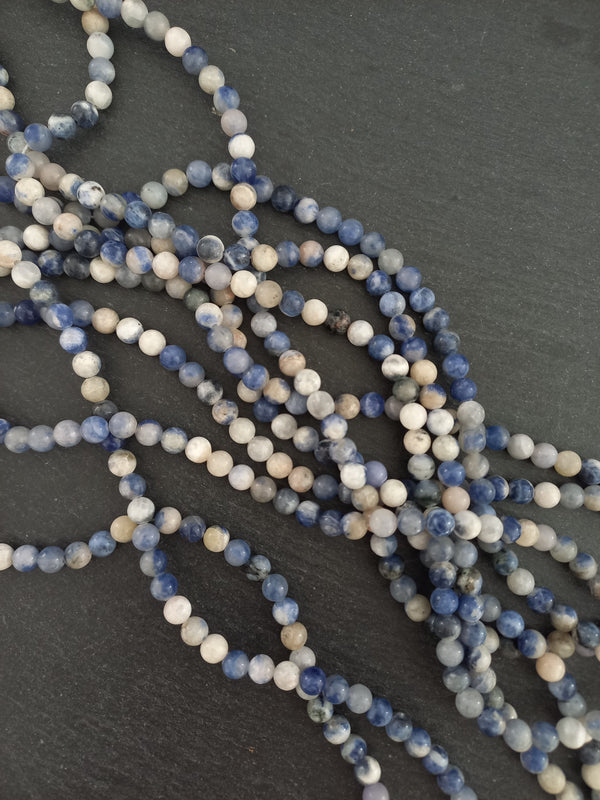 6.8mm Natural Sodalite Undyed Gemstone Beads Full 15 inch Strand