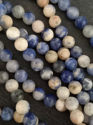 6.8mm Natural Sodalite Undyed Gemstone Beads Full 15 inch Strand