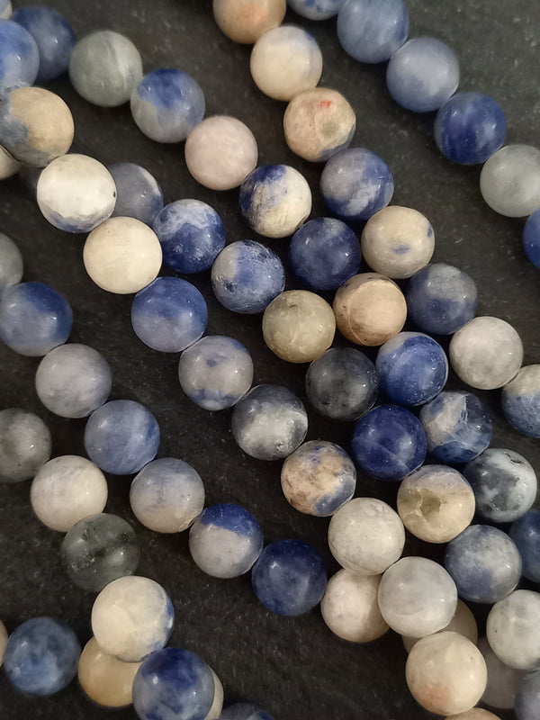 6.8mm Natural Sodalite Undyed Gemstone Beads Full 15 inch Strand