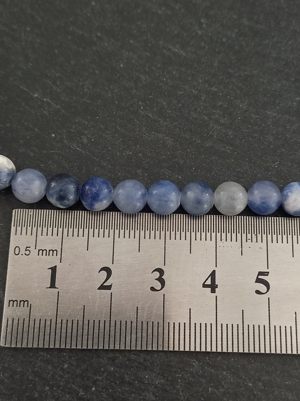 6.8mm Natural Sodalite Undyed Gemstone Beads Full 15 inch Strand