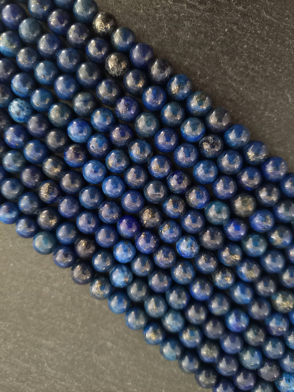 6.6mm Natural Lapis Lazuli Blue Gemstone Beads Full 15 inch Strand Hole: 0.8mm