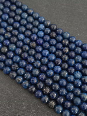 6.6mm Natural Lapis Lazuli Blue Gemstone Beads Full 15 inch Strand Hole: 0.8mm