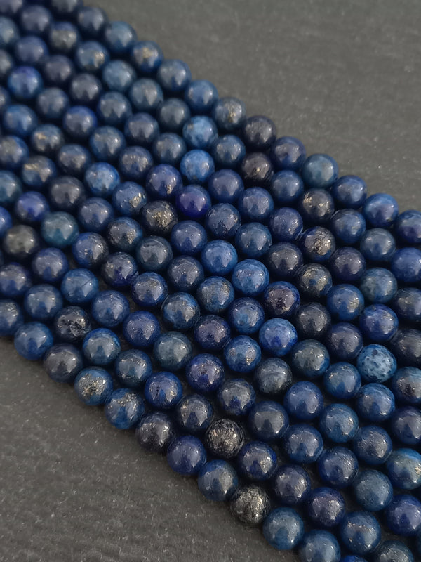 6.6mm Natural Lapis Lazuli Blue Gemstone Beads Full 15 inch Strand Hole: 0.8mm