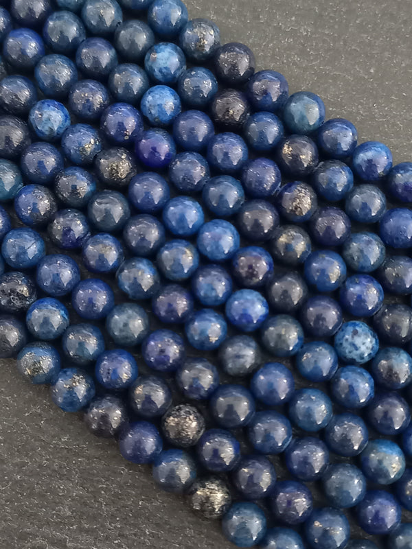 6.6mm Natural Lapis Lazuli Blue Gemstone Beads Full 15 inch Strand Hole: 0.8mm