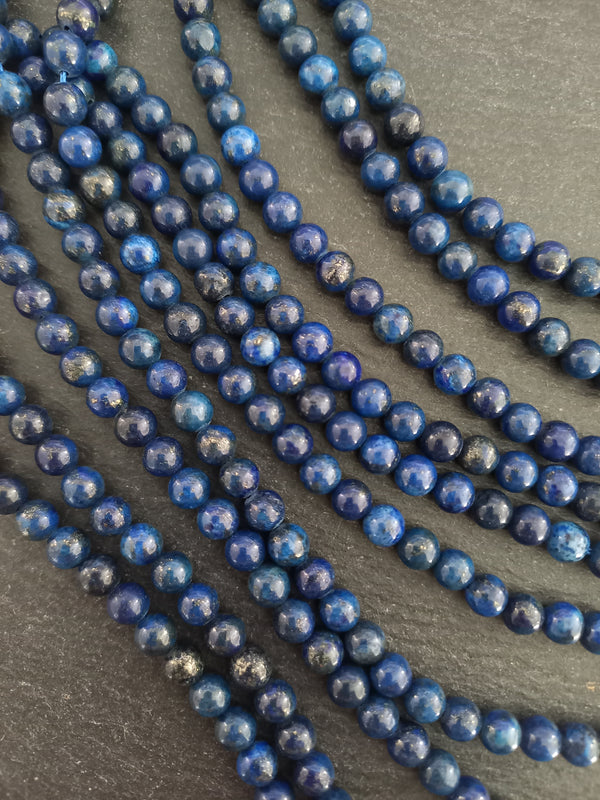 6.6mm Natural Lapis Lazuli Blue Gemstone Beads Full 15 inch Strand Hole: 0.8mm