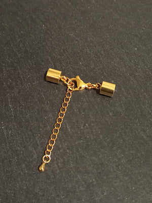 1 or 5 Gold Stainless Steel End Cap Sets for 5.5mm Cord (6mm end caps)