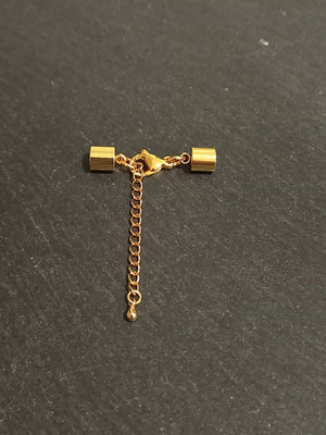 1 or 5 Gold Stainless Steel End Cap Sets for 5.5mm Cord (6mm end caps)