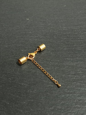 1 or 5 Gold Stainless Steel End Cap Sets for 5.5mm Cord (6mm end caps)