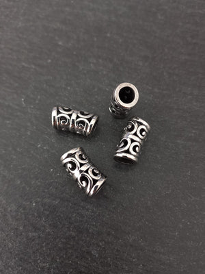 1 or 5 Stainless Steel Curved Tube Beads 16x8mm Hole: 5.5mm