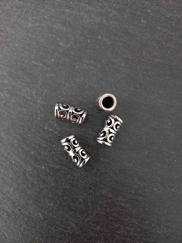 1 or 5 Stainless Steel Curved Tube Beads 16x8mm Hole: 5.5mm