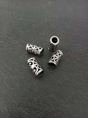 1 or 5 Stainless Steel Curved Tube Beads 16x8mm Hole: 5.5mm
