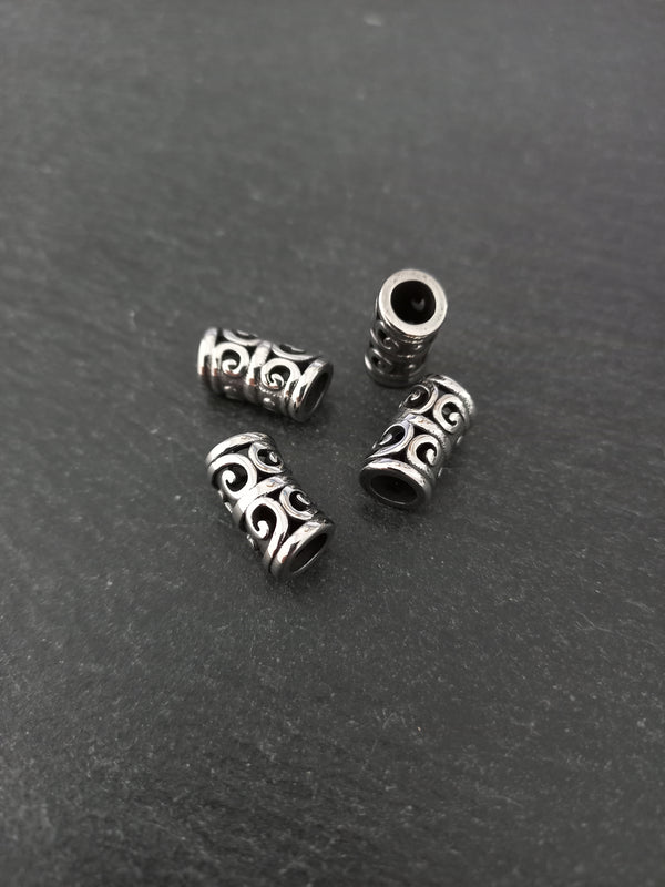 1 or 5 Stainless Steel Curved Tube Beads 16x8mm Hole: 5.5mm