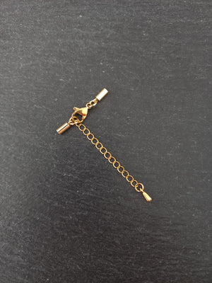 2 or 10 Gold Stainless Steel End Cap Sets for 2mm (2.5mm end caps)