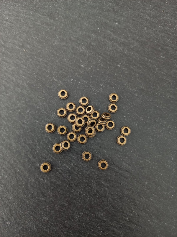 40 or 200 Antique Bronze Tone Alloy 6mm Spacer Beads 6x2.5mm Hole: 2.4mm
