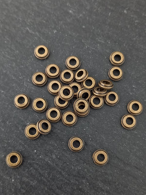 40 or 200 Antique Bronze Tone Alloy 6mm Spacer Beads 6x2.5mm Hole: 2.4mm