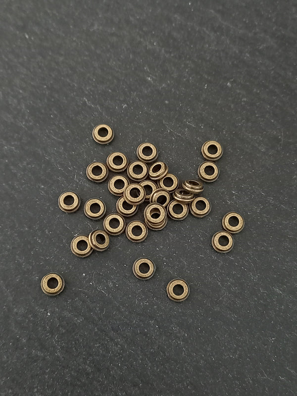 40 or 200 Antique Bronze Tone Alloy 6mm Spacer Beads 6x2.5mm Hole: 2.4mm