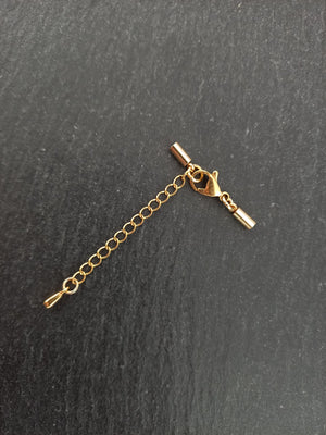 2 or 10 Gold Stainless Steel End Cap Sets for 2mm (2.5mm end caps)