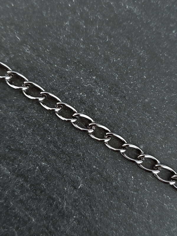 5m of Gunmetal Tone Curb Chain 5x3mm Strong 0.8mm Open Link Nickel FREE
