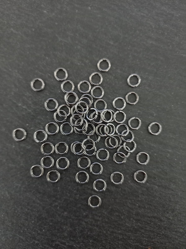 100 or 500 Gunmetal Tone Brass 6mm Jump Rings 1mm (18 Gauge)