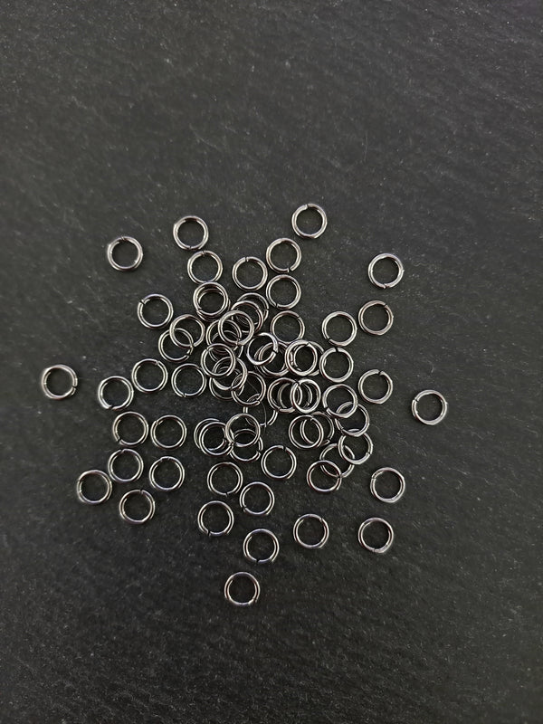 100 or 500 Gunmetal Tone Brass 6mm Jump Rings 1mm (18 Gauge)