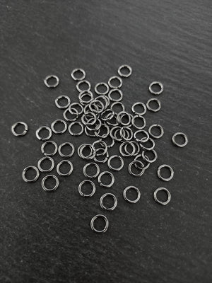 100 or 500 Gunmetal Tone Brass 6mm Jump Rings 1mm (18 Gauge)