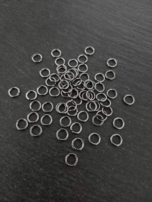 100 or 500 Gunmetal Tone Brass 6mm Jump Rings 1mm (18 Gauge)