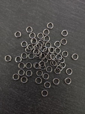 100 or 500 Gunmetal Tone Brass 6mm Jump Rings 1mm (18 Gauge)